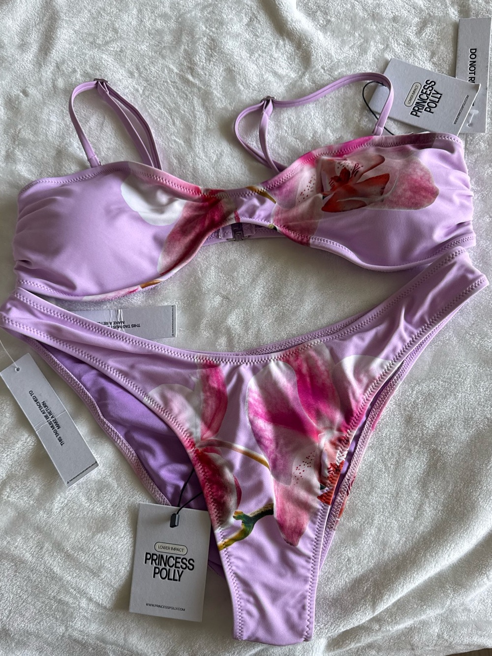 Princess Polly Lavender Floral Bikini Top